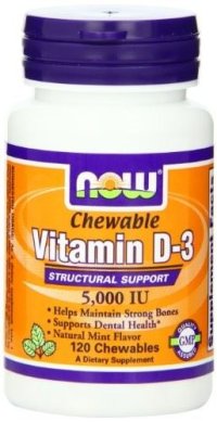 Vitamin D-3, Mint flavor120 Chewables 5000 IU
